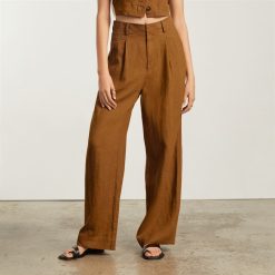 Alternative view of The Linen Way-High® Drape Pant  | Tawny Brown