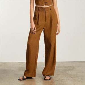 Alternative view of The Linen Way-High® Drape Pant  | Tawny Brown
