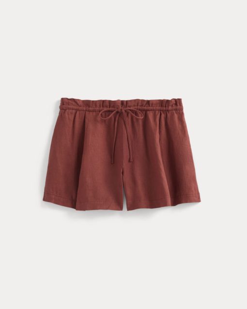 Alternative view of Flowy Short in Linen | Henna Red