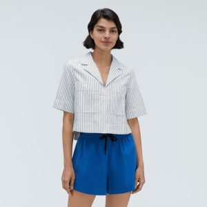 Alternative view of The Oxford Popover | Deep Blue / Canvas