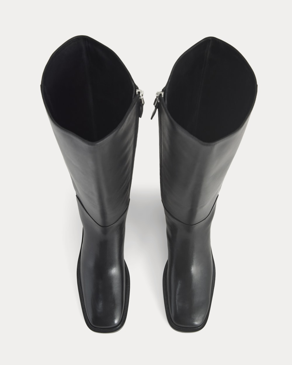 Leather Knee-High City Boot | Black - Image 3