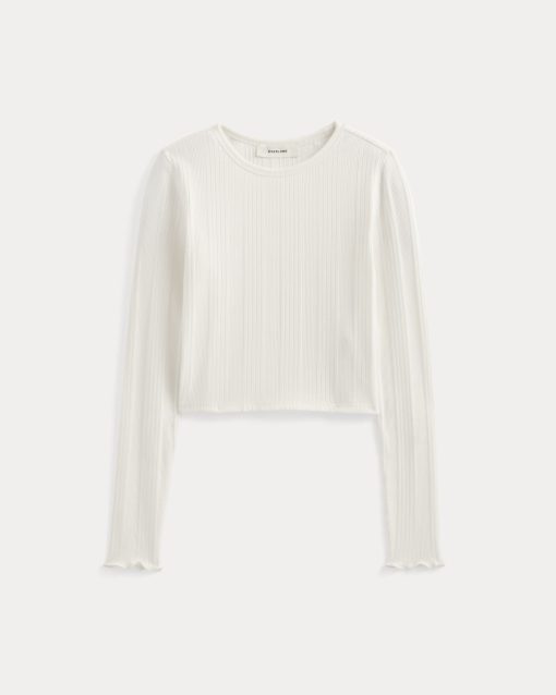 Alternative view of Lounge Rib Cropped Shirt | Bone