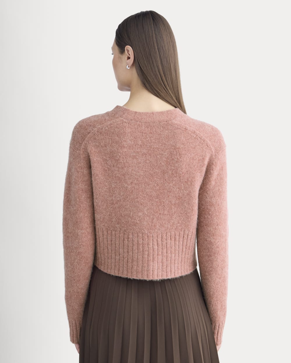 High V Cropped Cardigan in Alpaca | Heather Ash Rose - Image 6