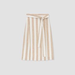Alternative view of The Linen Wrap Skirt | Bone / Caramel