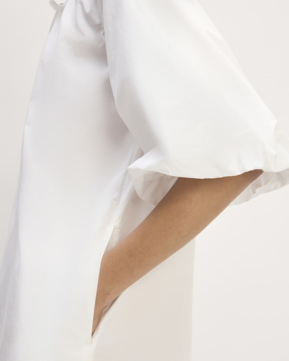 The Supima® Puff-Sleeve Dress | White - Image 5