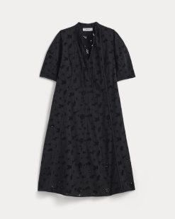 Alternative view of The Eyelet Midi Dress | Black