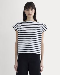 The Oversized Muscle Tee | Bone / Black