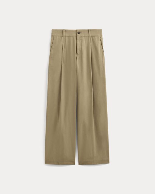 Alternative view of Wide-Leg Trouser in Buttersmooth | Ash Brown | 32 Inseam