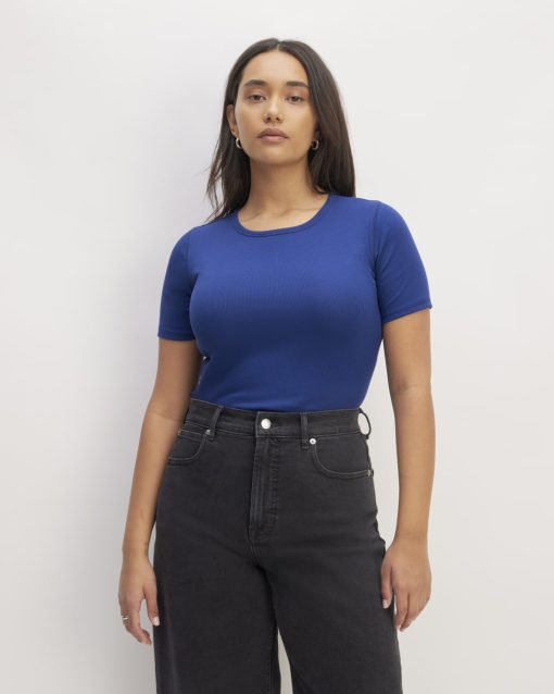 The Luxe Rib Crew | Bellwether Blue