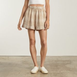 Alternative view of The Linen Boxer Short | Iced Coffee Grid
