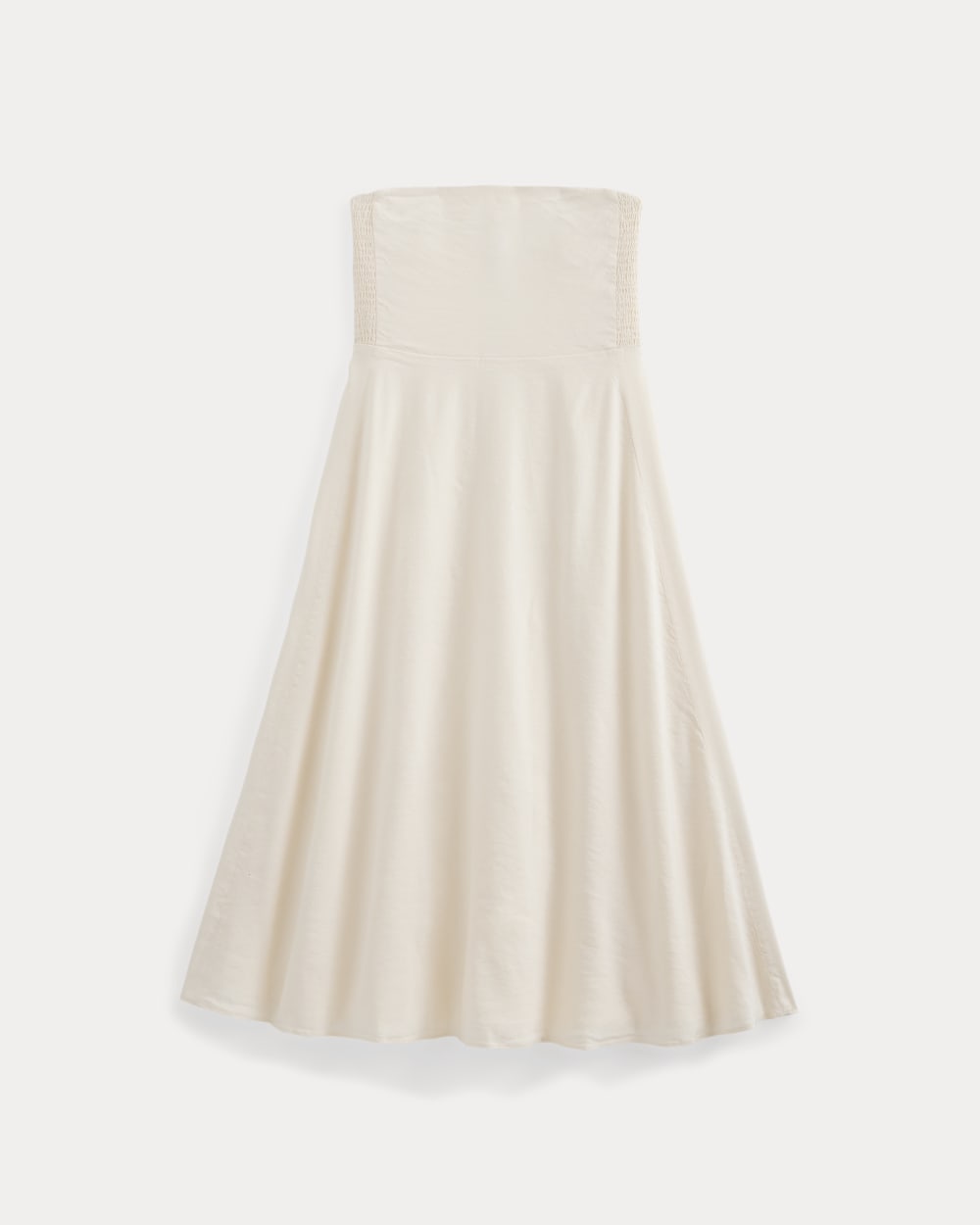 Strapless Dress in Stretch Linen | Bone - Image 2
