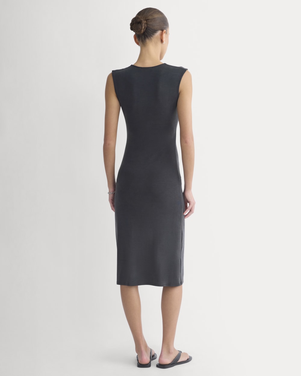 Knit Asymmetrical Midi Dress | Black - Image 4