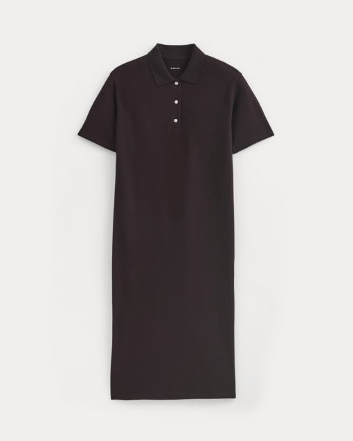 Alternative view of Pique Polo Short-Sleeve Dress | Dark Chocolate