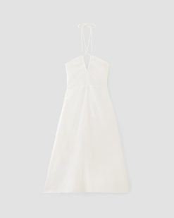 Alternative view of The Linen Halter-Neck Dress | White