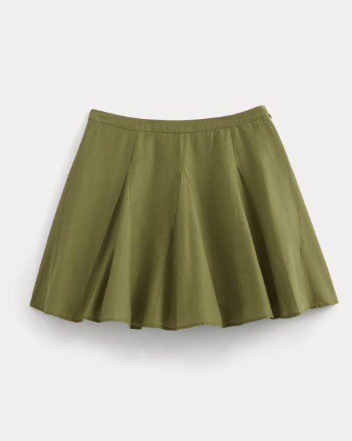 Alternative view of Godet Mini Skirt in Cotton Silk | Mayfly