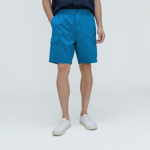Alternative view of The Cotton Linen Short | Horizon Blue