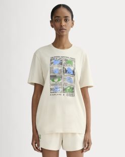 The Everlane x Parks Project Essential Organic Crew | Forged Iron / Birch / Granada Sky Blue / Green