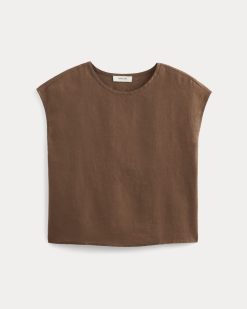 Alternative view of The Muscle Top in Linen | Cedarwood