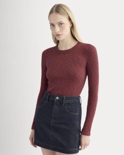 The Cozy Rib Long-Sleeve Tee | Pomegranate