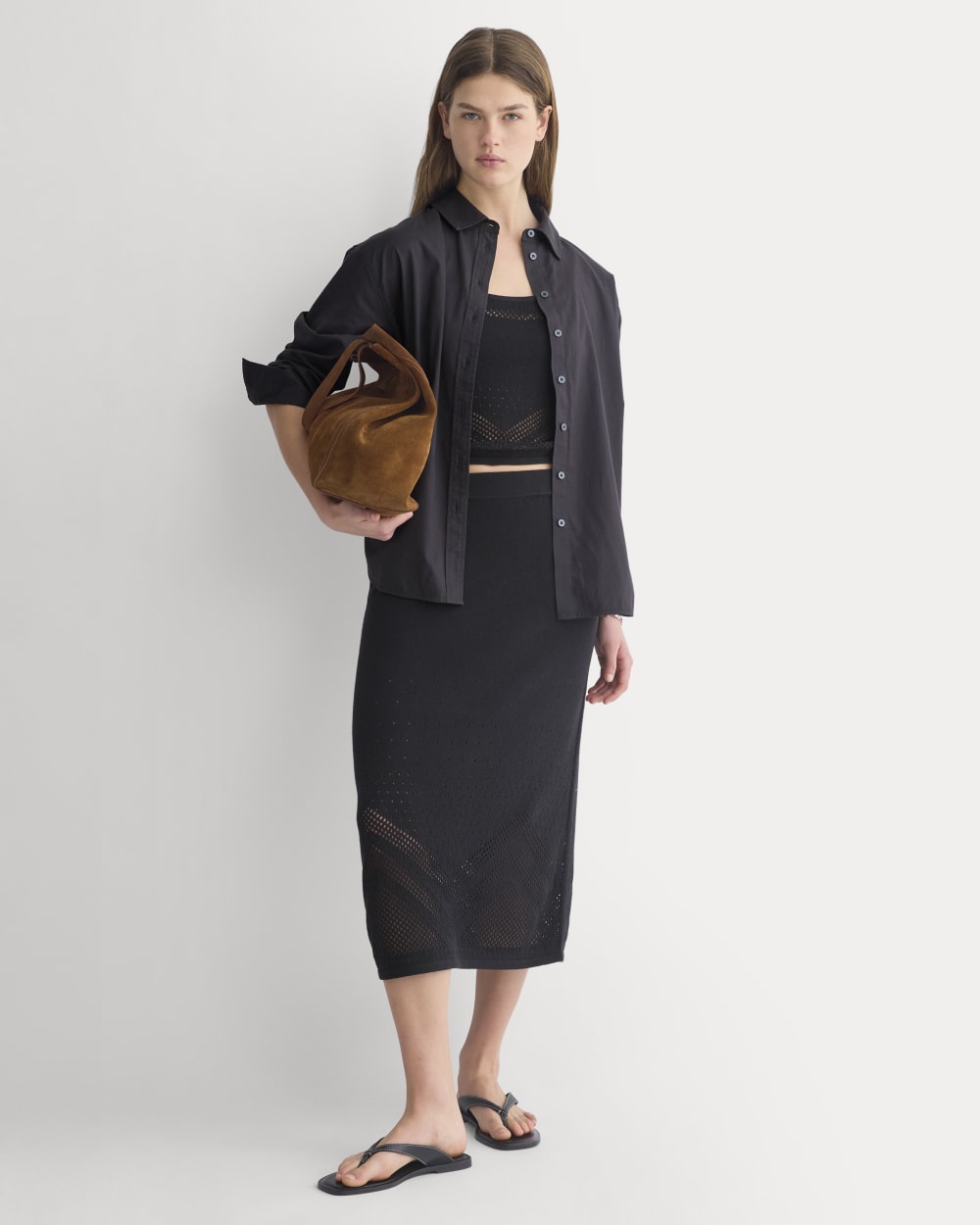 Lace-Knit Maxi Skirt | Black - Image 4