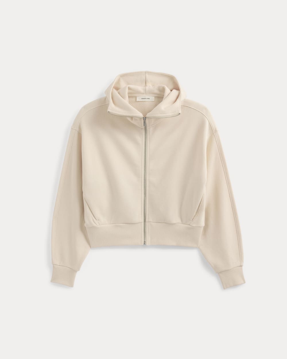 Lightweight Terry Cropped Full-Zip | Parchment - Image 2