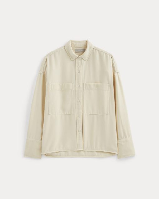 Alternative view of The Boxy Overshirt in Buttersoft | Parchment