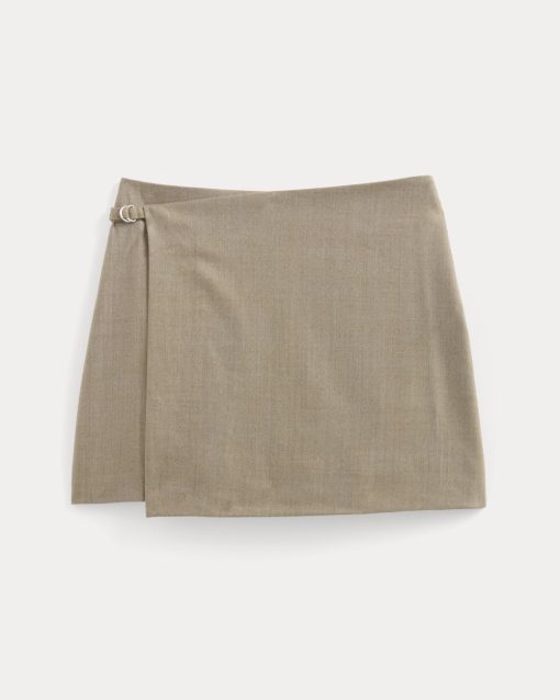 Alternative view of Wrap Mini Skort in Tailor Twill | Light Taupe