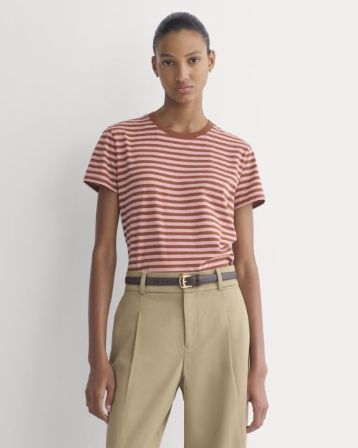 The Box-Cut Tee in Essential Cotton | Toffee/Pink | No Pocket