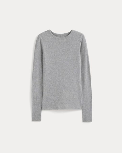 Alternative view of Tissue Long-Sleeve Crew | Heathered Grey
