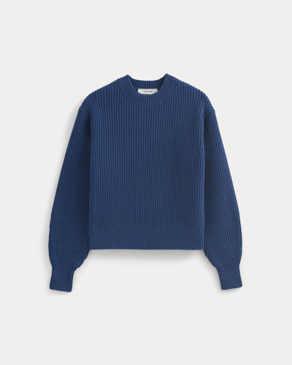 Cropped Ribbed Crew in Everyday Cotton | Estate Blue - Image 2
