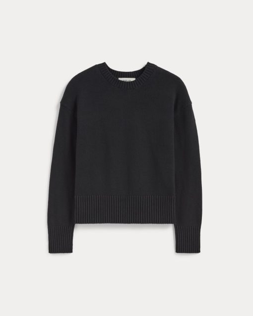 Alternative view of The Boxy Sweater in Everyday Cotton | Black
