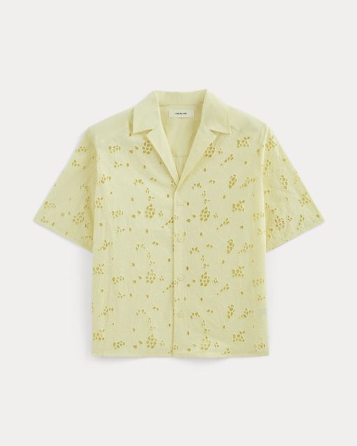 Alternative view of The Eyelet Camp Shirt | Light Yellow