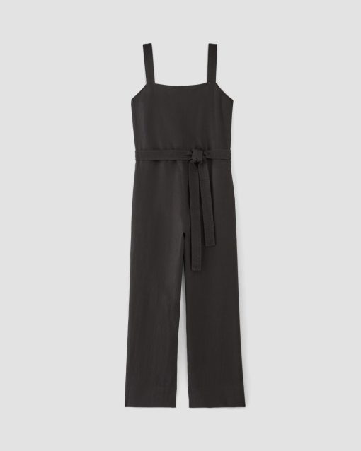 Alternative view of The Linen Side-Button Jumpsuit | Black