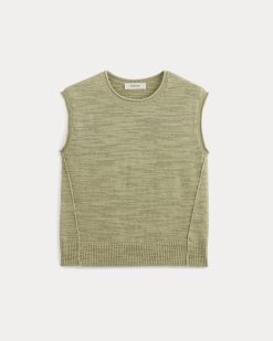 Alternative view of The Muscle Sweater in Cotton Linen | Eucalyptus