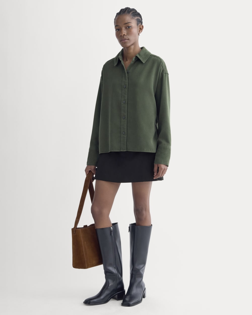 Boxy Shirt in Buttersoft | Dark Forest - Image 3