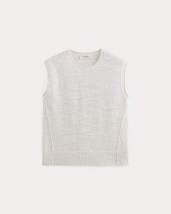 Alternative view of The Muscle Sweater in Cotton Linen | White
