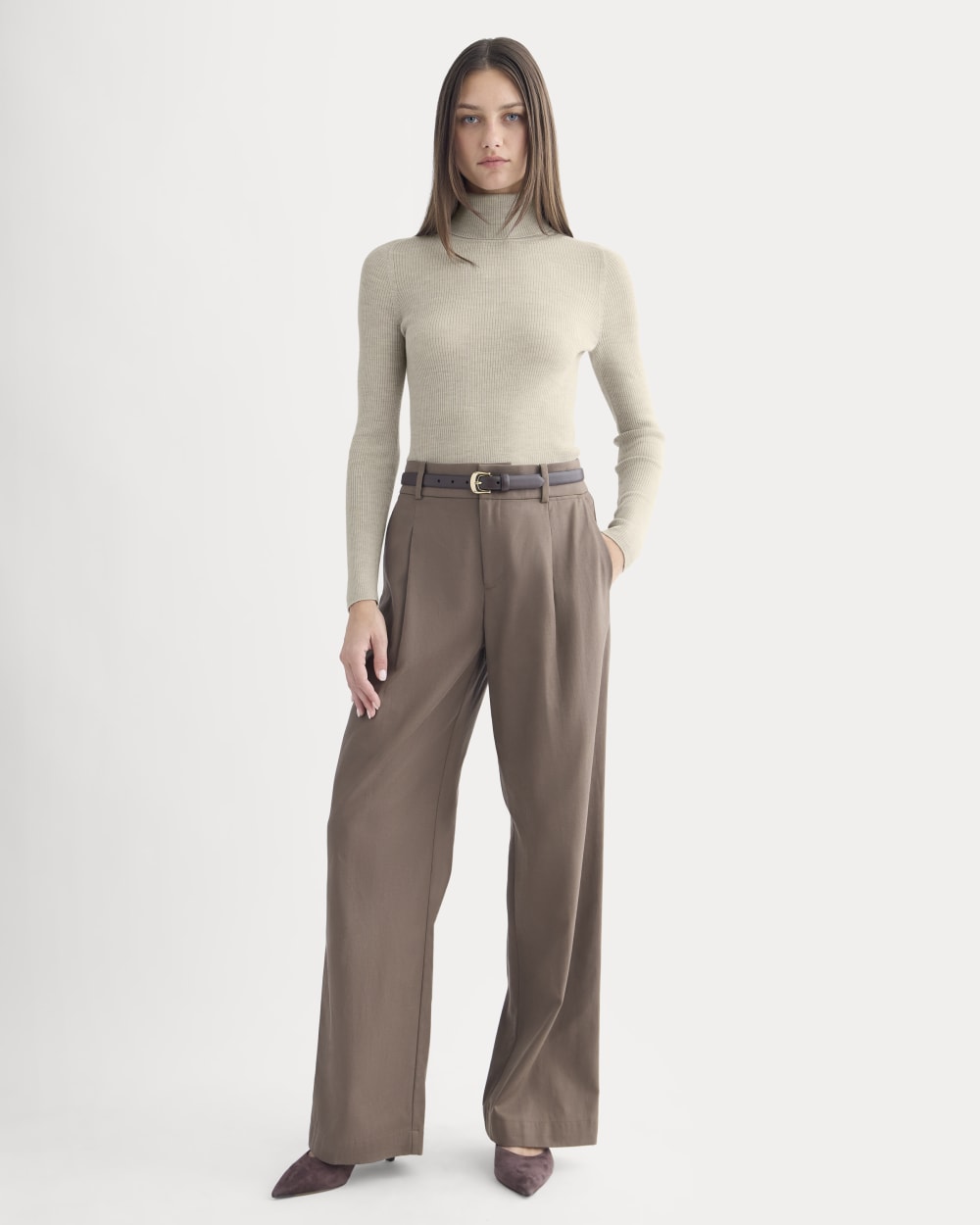 The Turtleneck in Ultrasoft Merino | Heather Oatmeal - Image 3