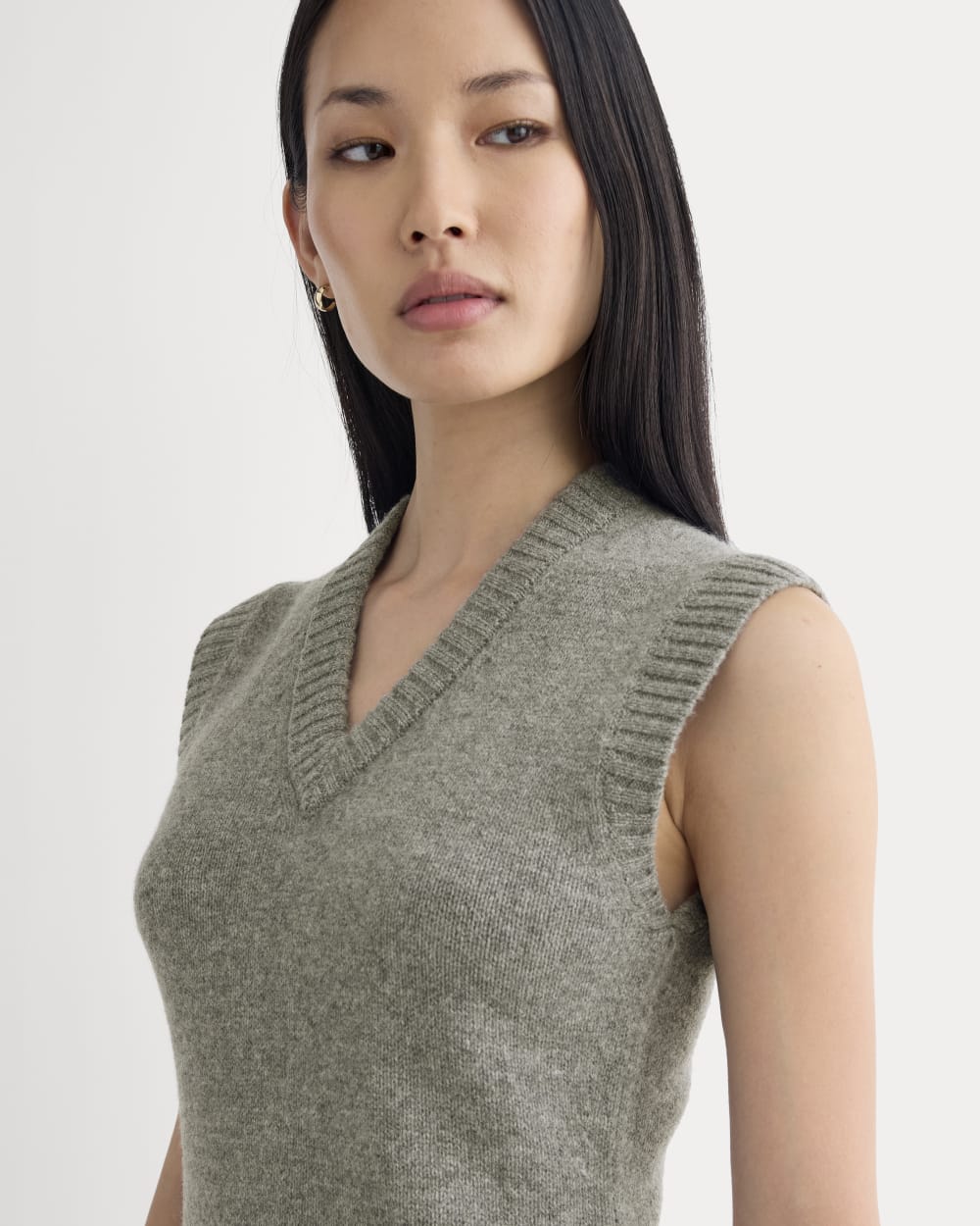Sweater Mini Dress in Luxe Merino | Heathered Mid-Grey - Image 3