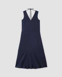 Alternative view of The Linen V-Neck Maxi Dress | Navy