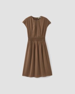 Alternative view of The Gathered Midi Dress | Carob Brown