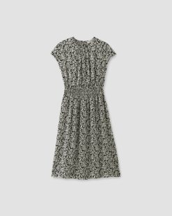 Alternative view of The Gathered Midi Dress | Black / Bone Mini Floral