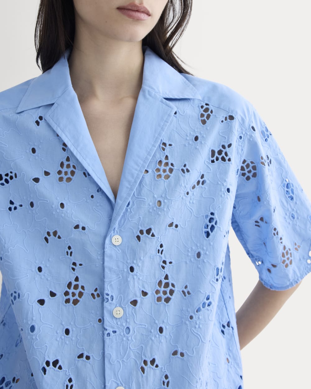 The Eyelet Camp Shirt | Sky Blue - Image 4