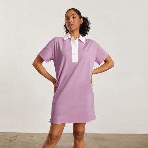 Alternative view of The Organic Cotton Polo Dress | Lilac