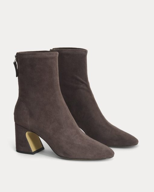 Alternative view of Leather Curved-Heel Boot | Dark Chocolate