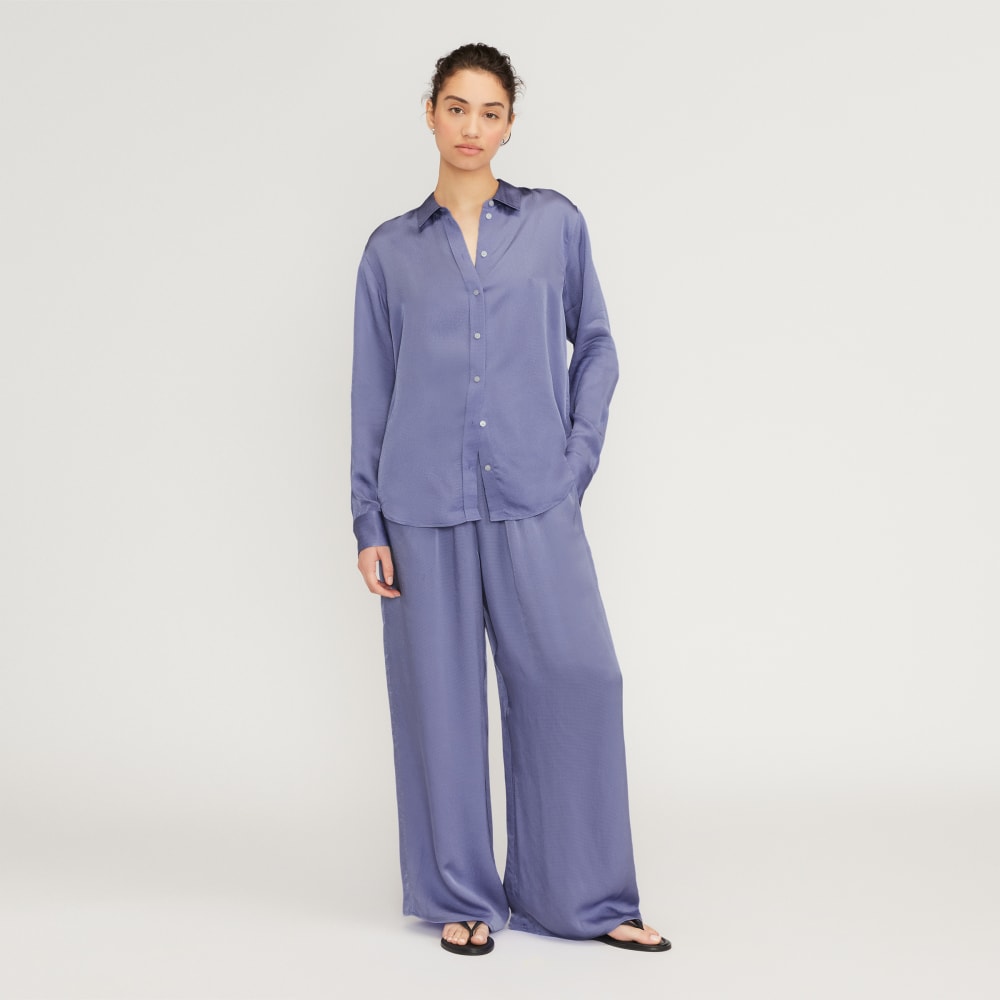 The Satin Relaxed Shirt | Cornflower Blue - Image 6