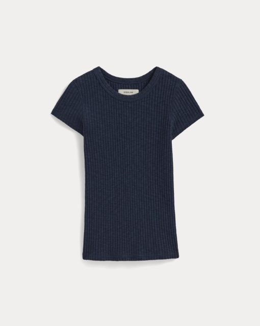 Alternative view of The Cozy Rib Tee | Navy