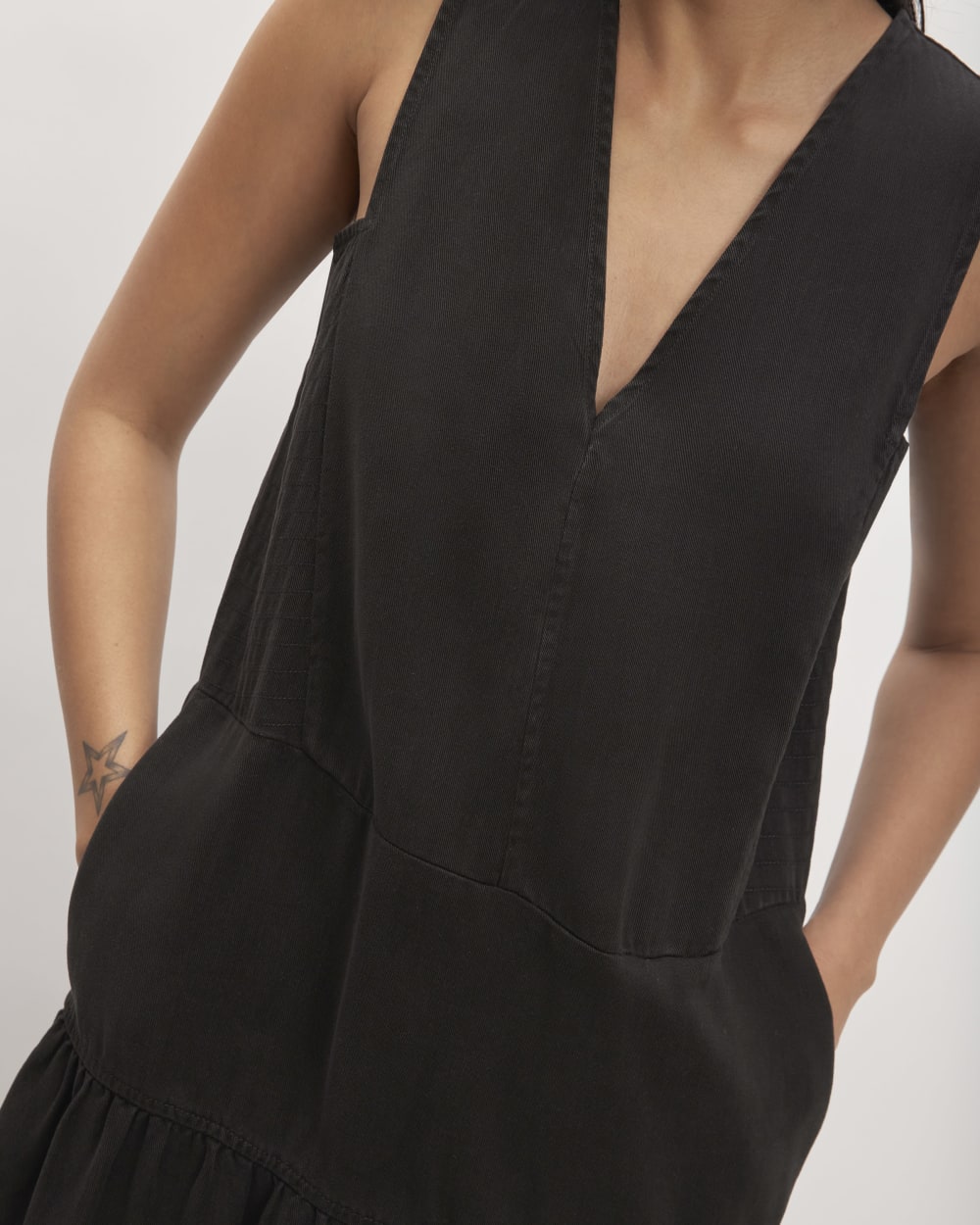 The TENCEL™ V-Neck Dress | Black - Image 6