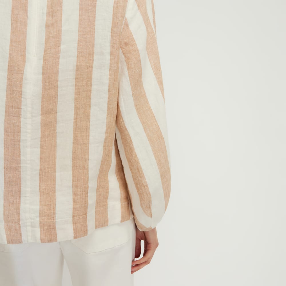 The Linen Long-Sleeve Top | Bone / Caramel - Image 5