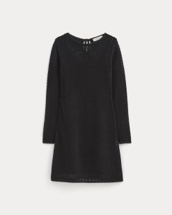 Alternative view of The Lace Knit Mini Dress | Black