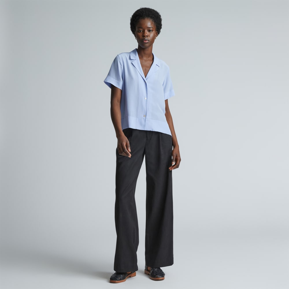 The Notch Shirt in Washable Silk | Periwinkle - Image 6